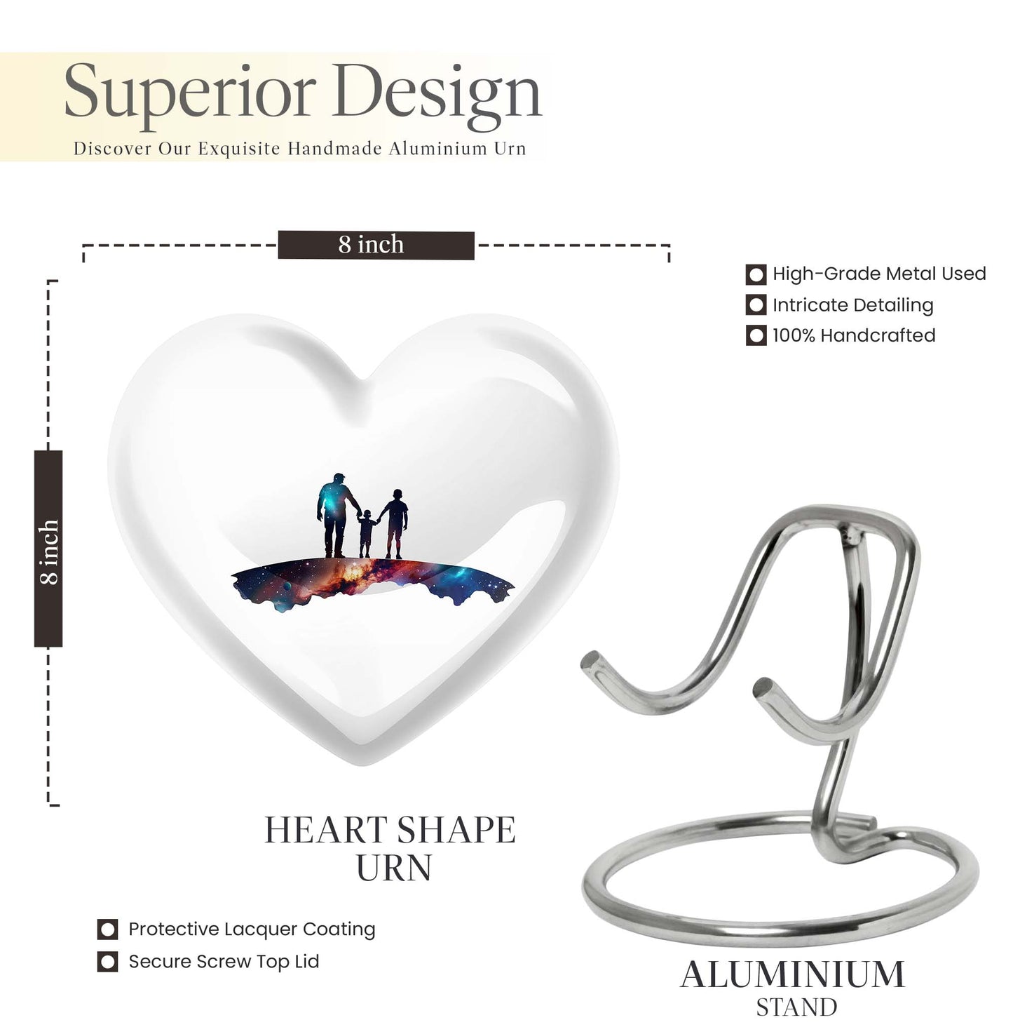 Customizable 10-inch heart urn