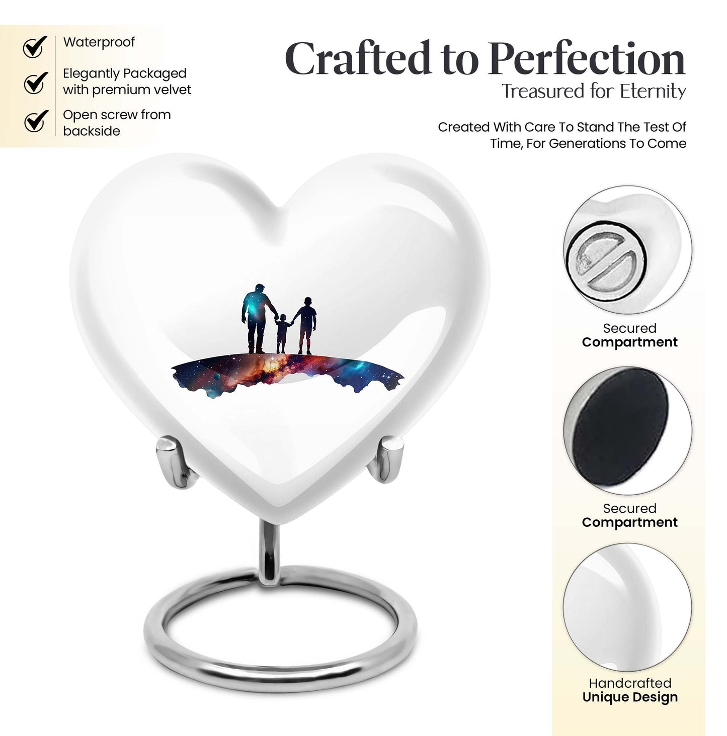 Customizable 10-inch heart urn