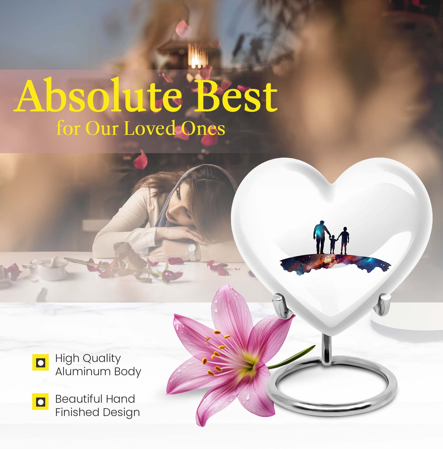 Customizable 10-inch heart urn
