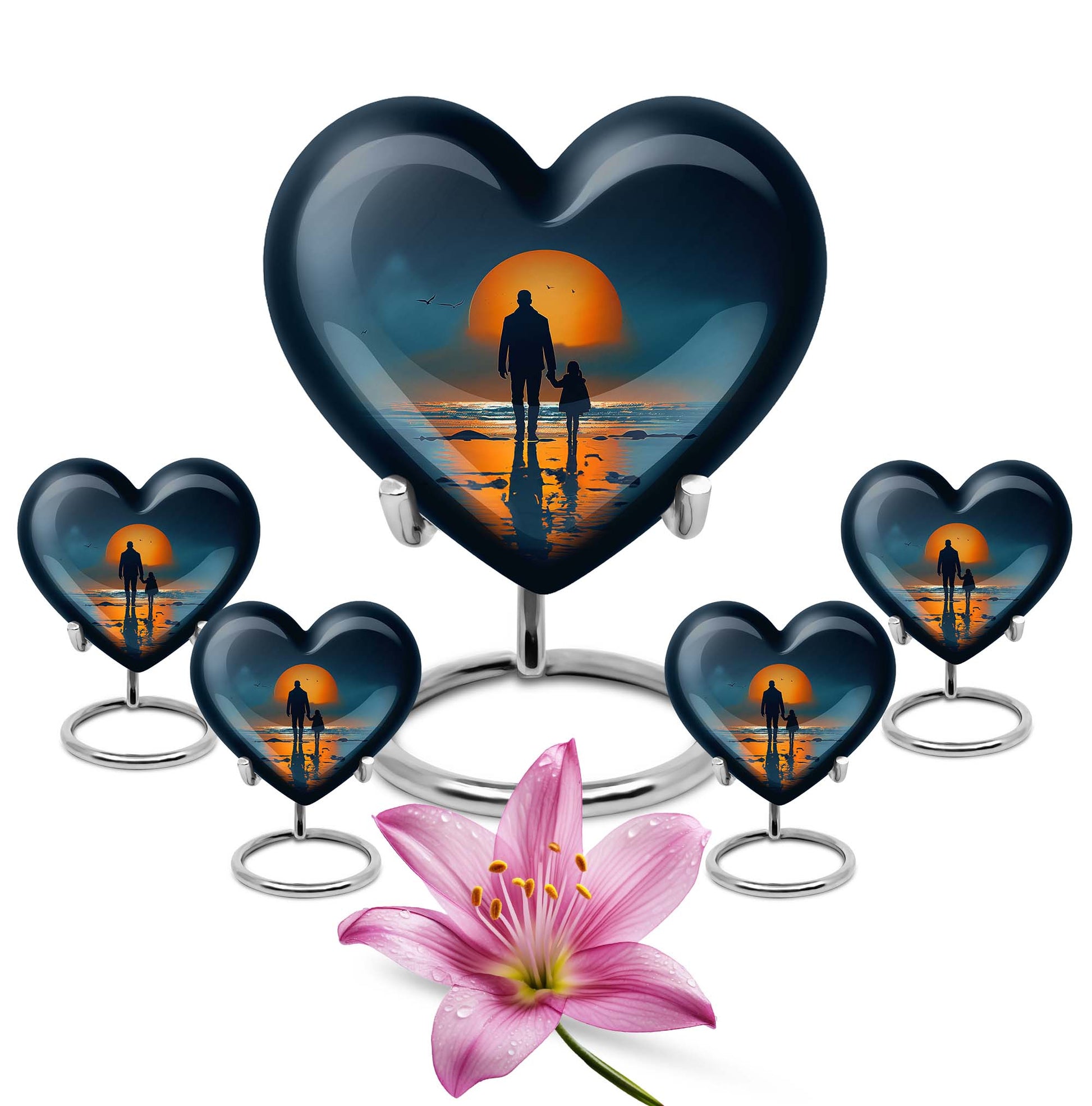 heart shaped cremation urn for father