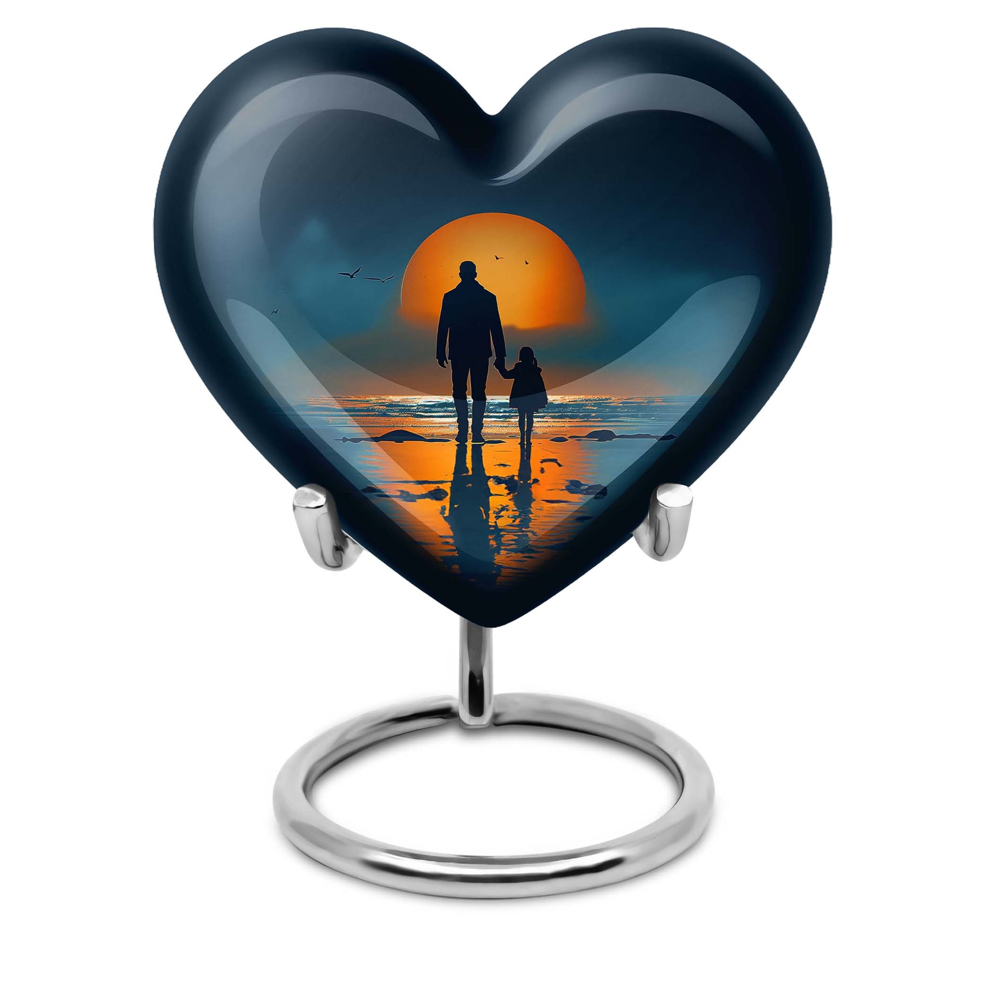 heart shaped cremation urn for father