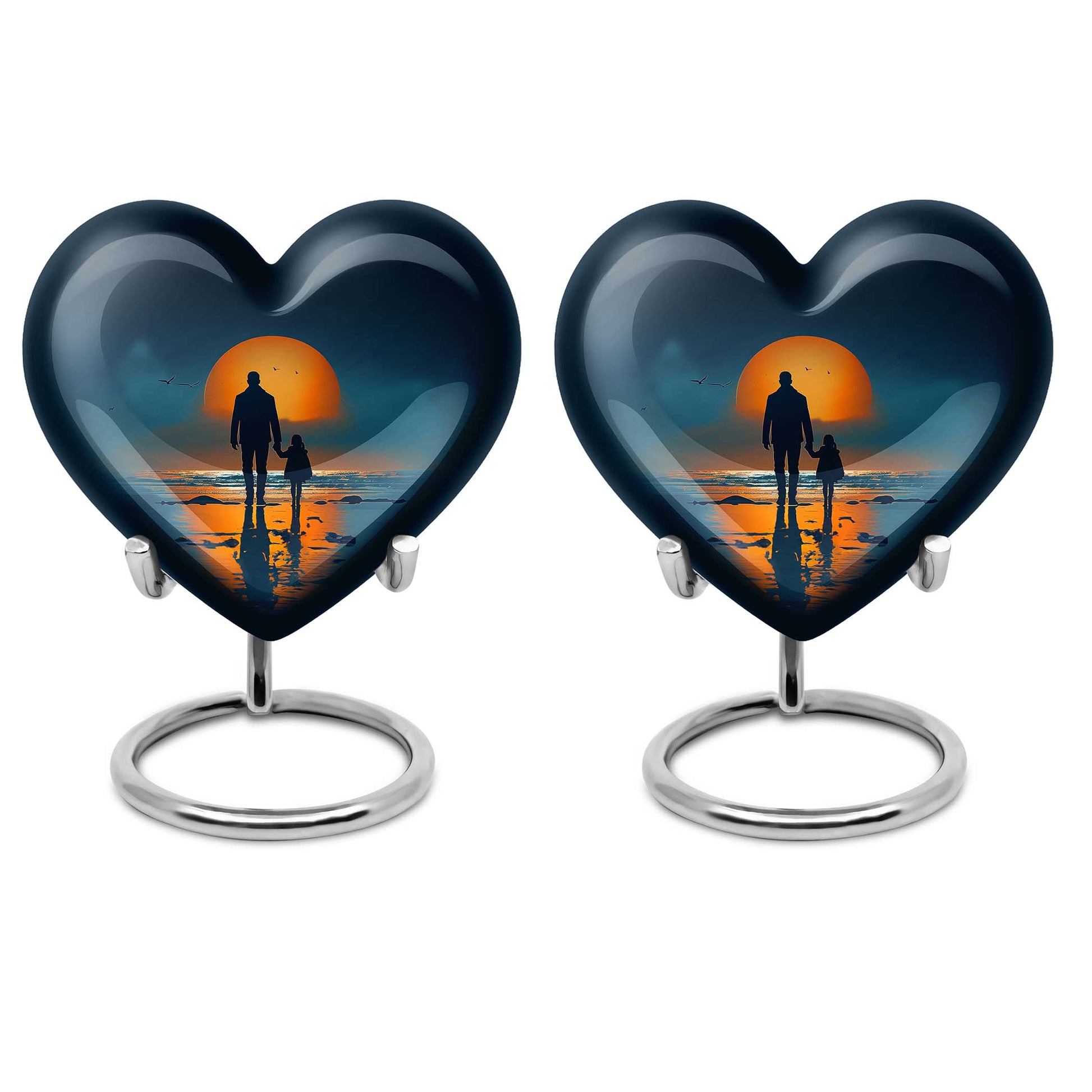 heart shaped cremation urn for father