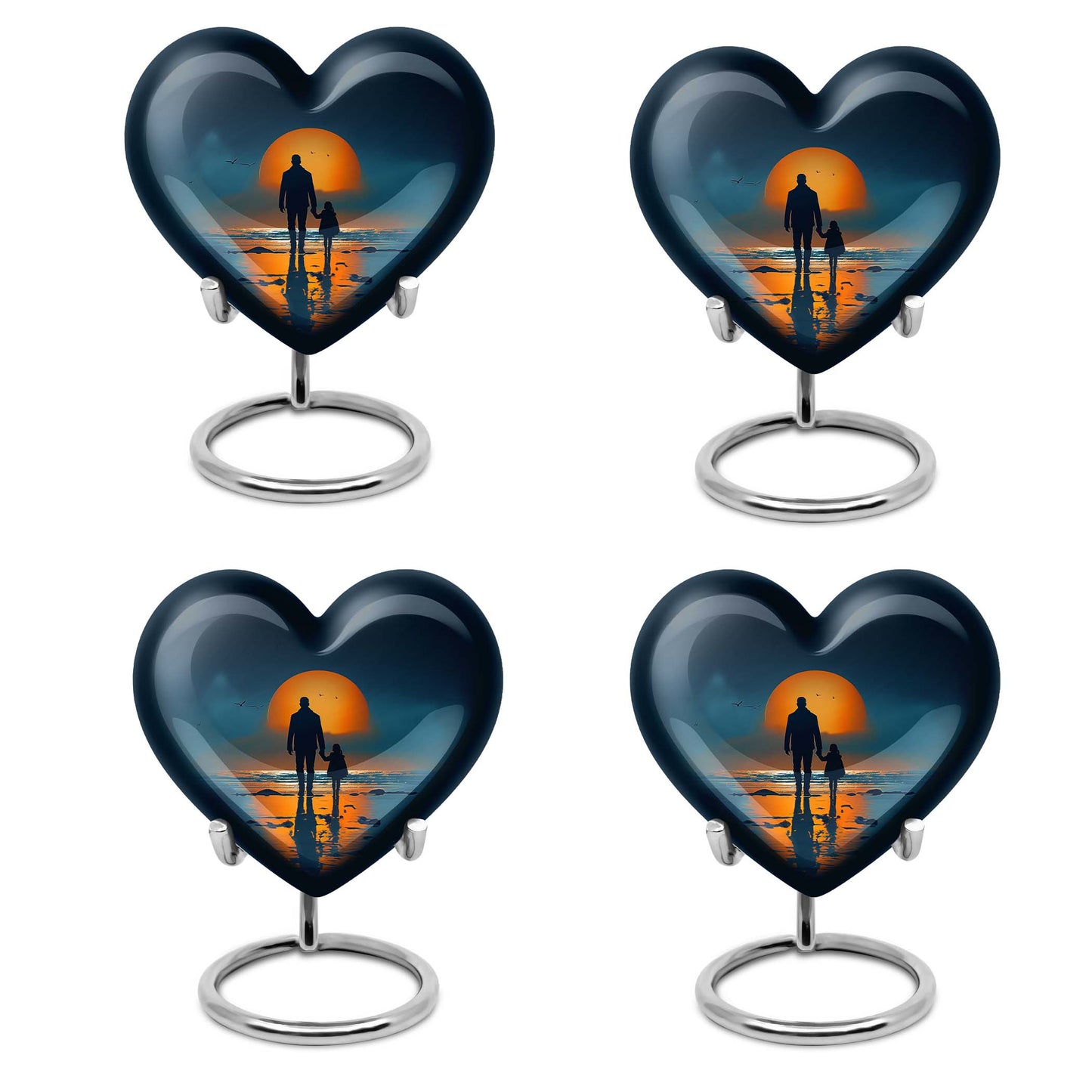 heart shaped cremation urn for father