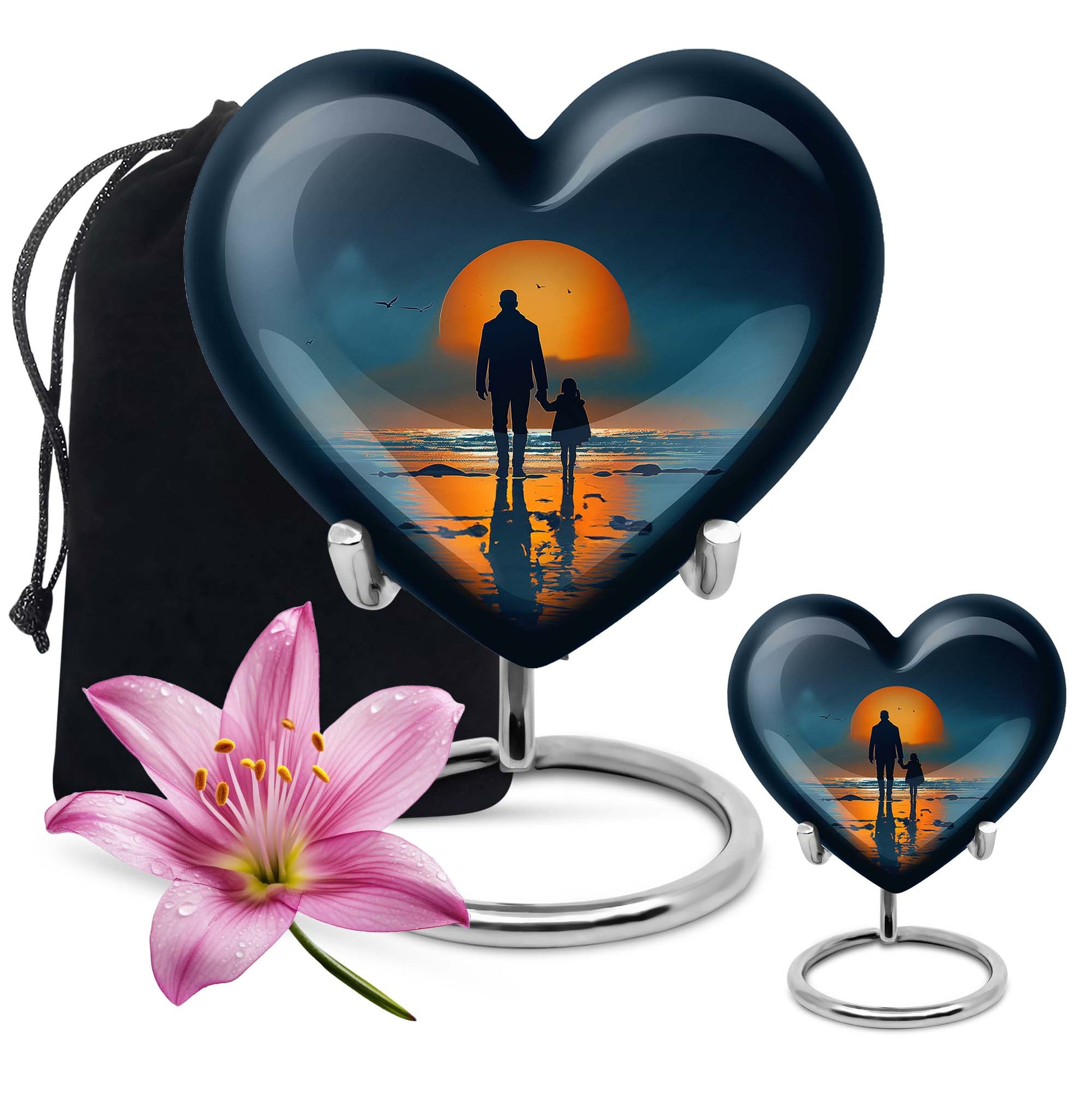 heart shaped cremation urn for father