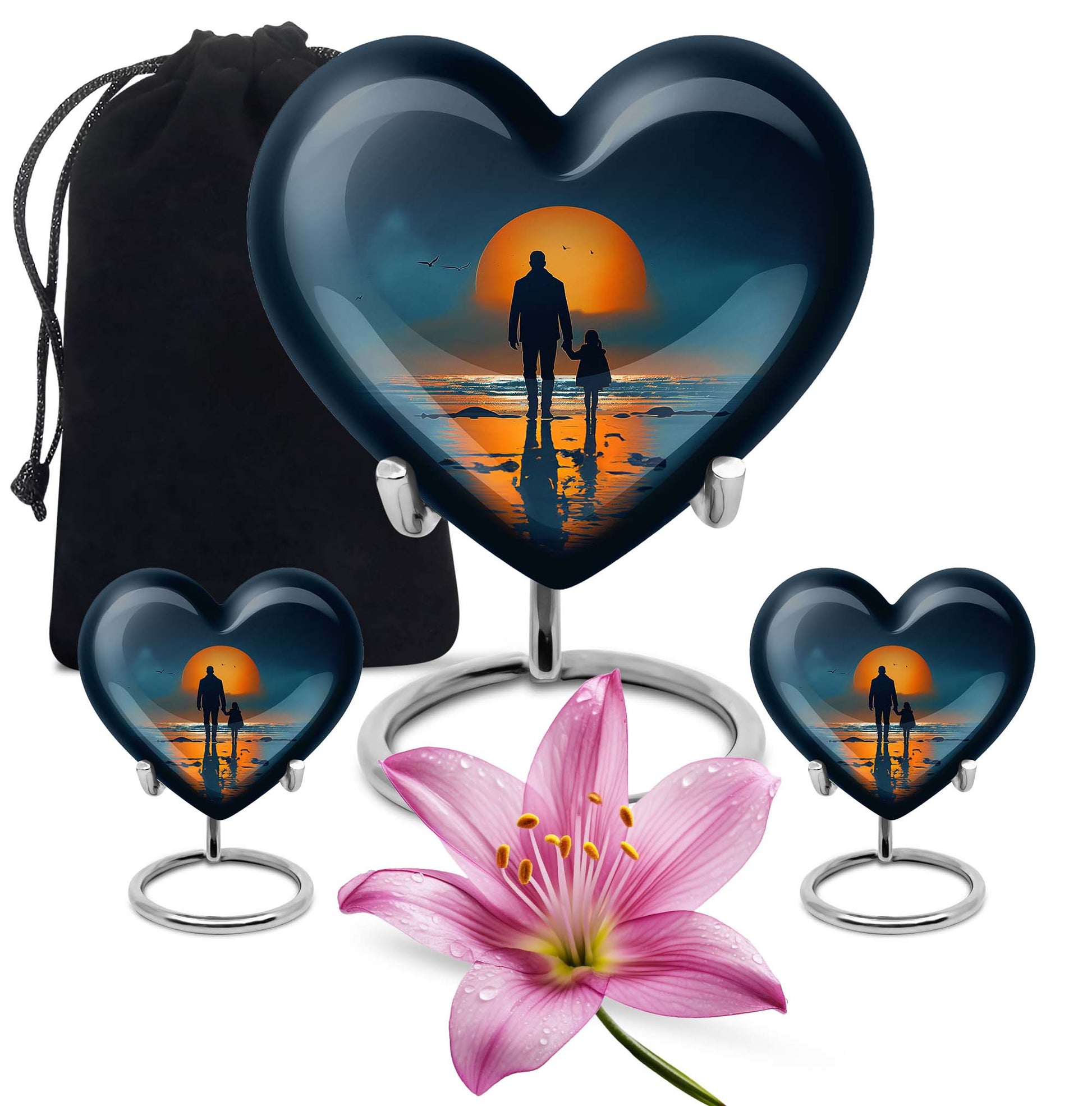 heart shaped cremation urn for father