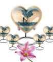10-inch heart-designed father urn for men's cremation, customized memorial for adult male ashes