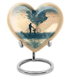10-inch heart-designed father urn for men's cremation, customized memorial for adult male ashes