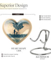 10-inch heart-designed father urn for men's cremation, customized memorial for adult male ashes