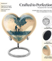 10-inch heart-designed father urn for men's cremation, customized memorial for adult male ashes