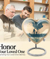 10-inch heart-designed father urn for men's cremation, customized memorial for adult male ashes