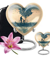 10-inch heart-designed father urn for men's cremation, customized memorial for adult male ashes