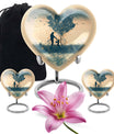 10-inch heart-designed father urn for men's cremation, customized memorial for adult male ashes