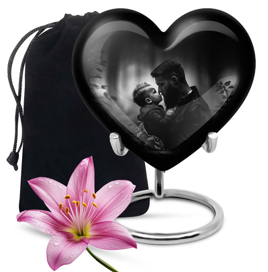 heart designed father urn