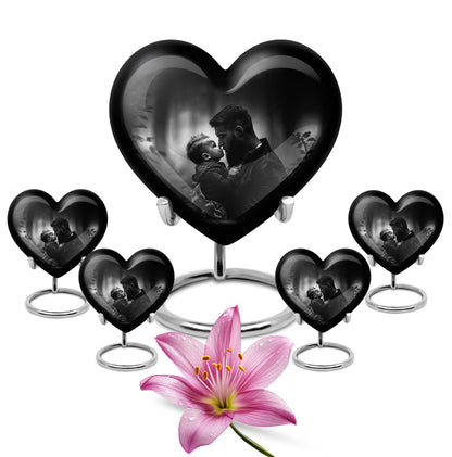 heart designed father urn