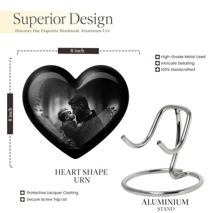 heart designed father urn
