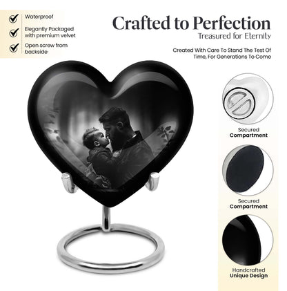 heart designed father urn