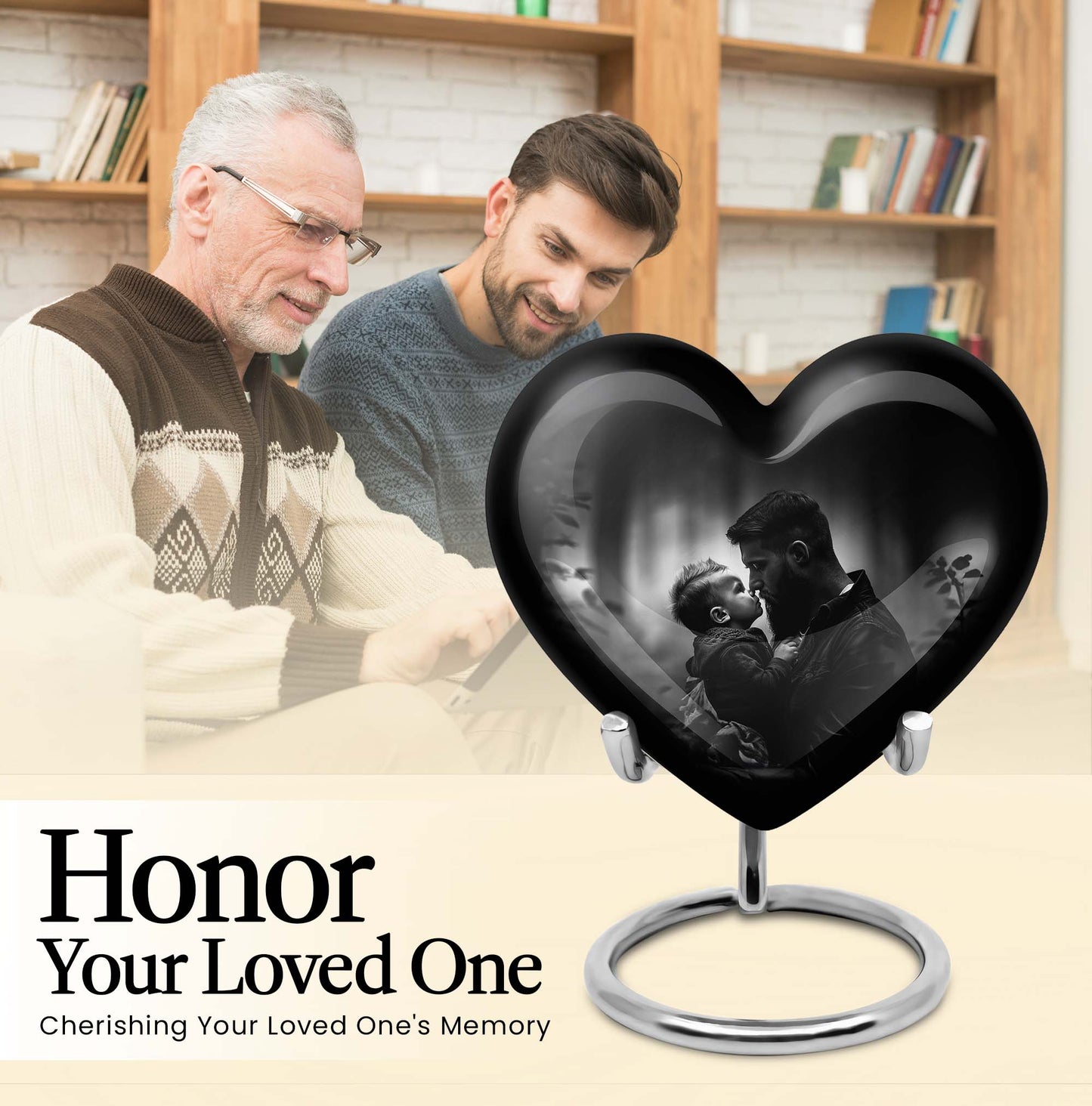 heart designed father urn