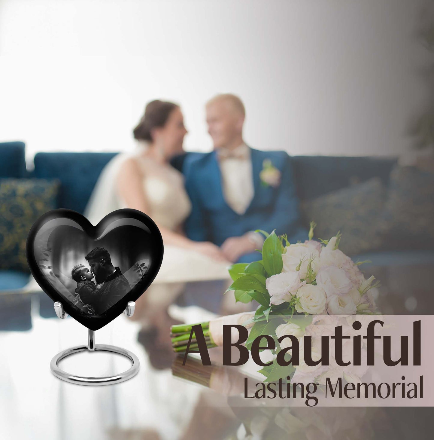heart designed father urn