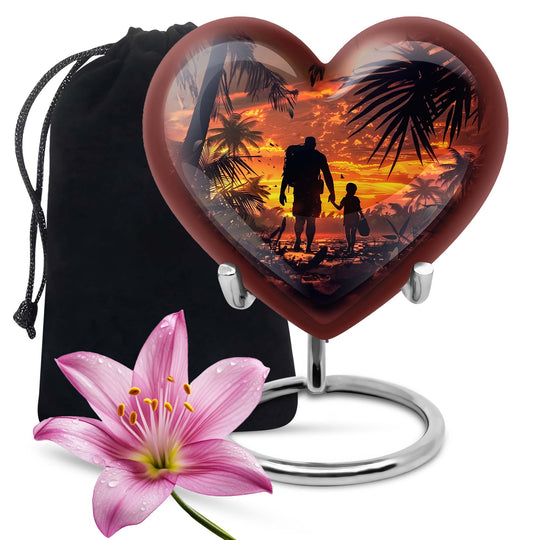 heart-shaped father urn