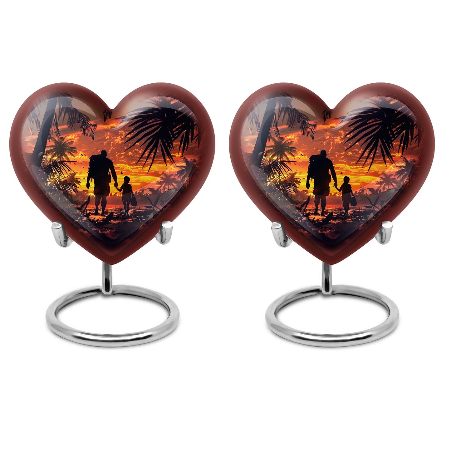 heart-shaped father urn