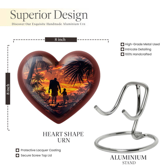 heart-shaped father urn