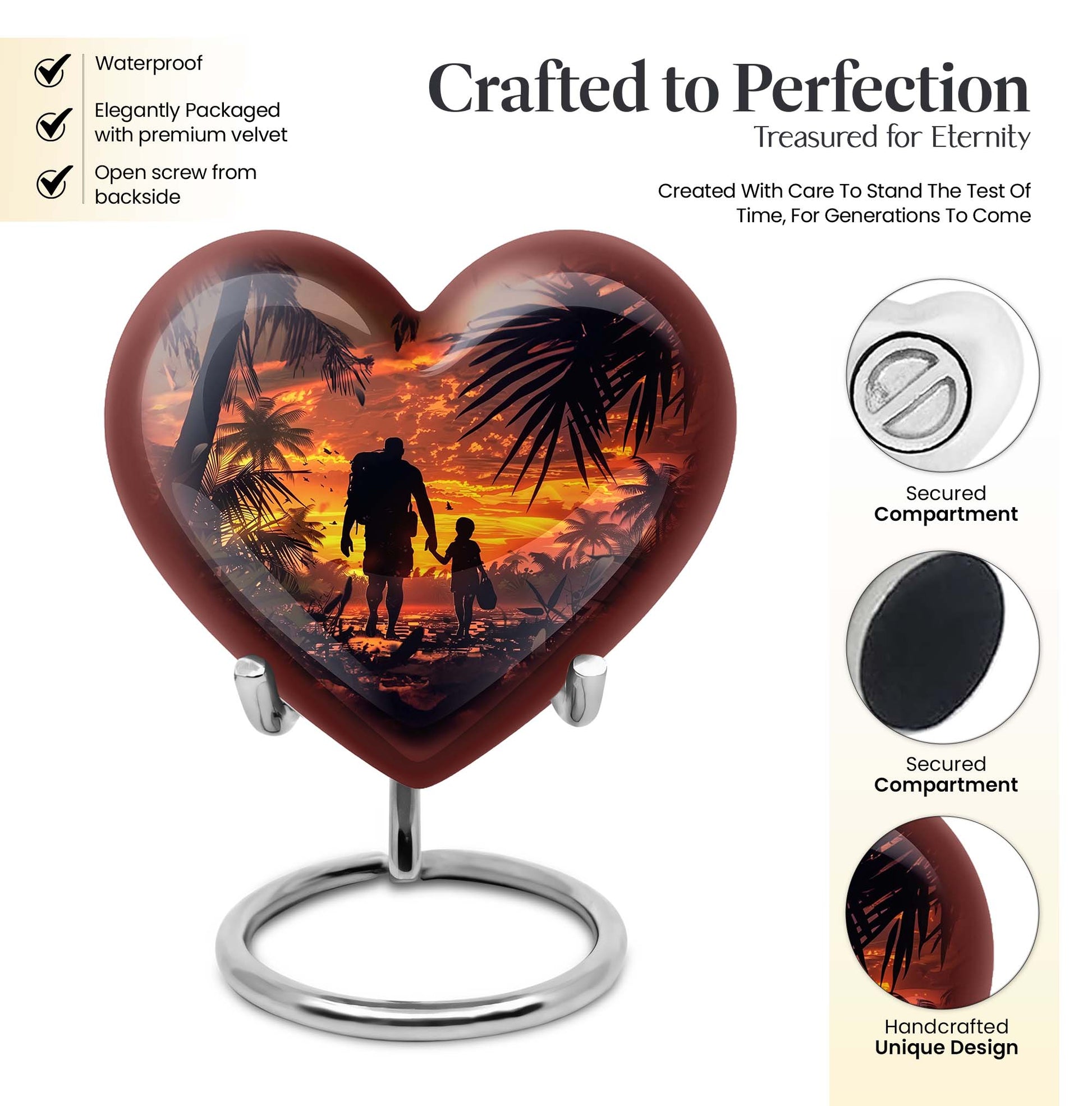 heart-shaped father urn