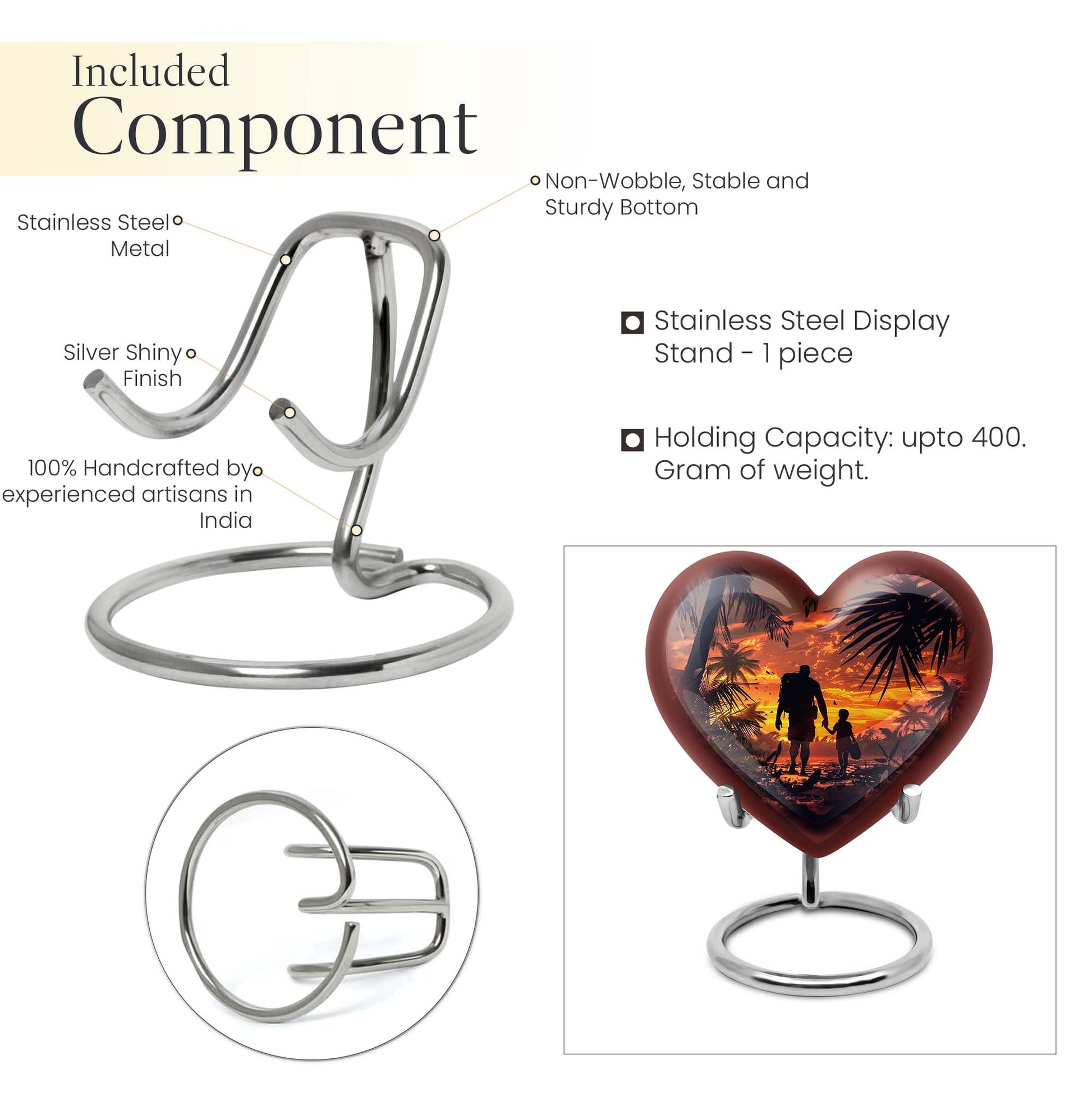 heart-shaped father urn
