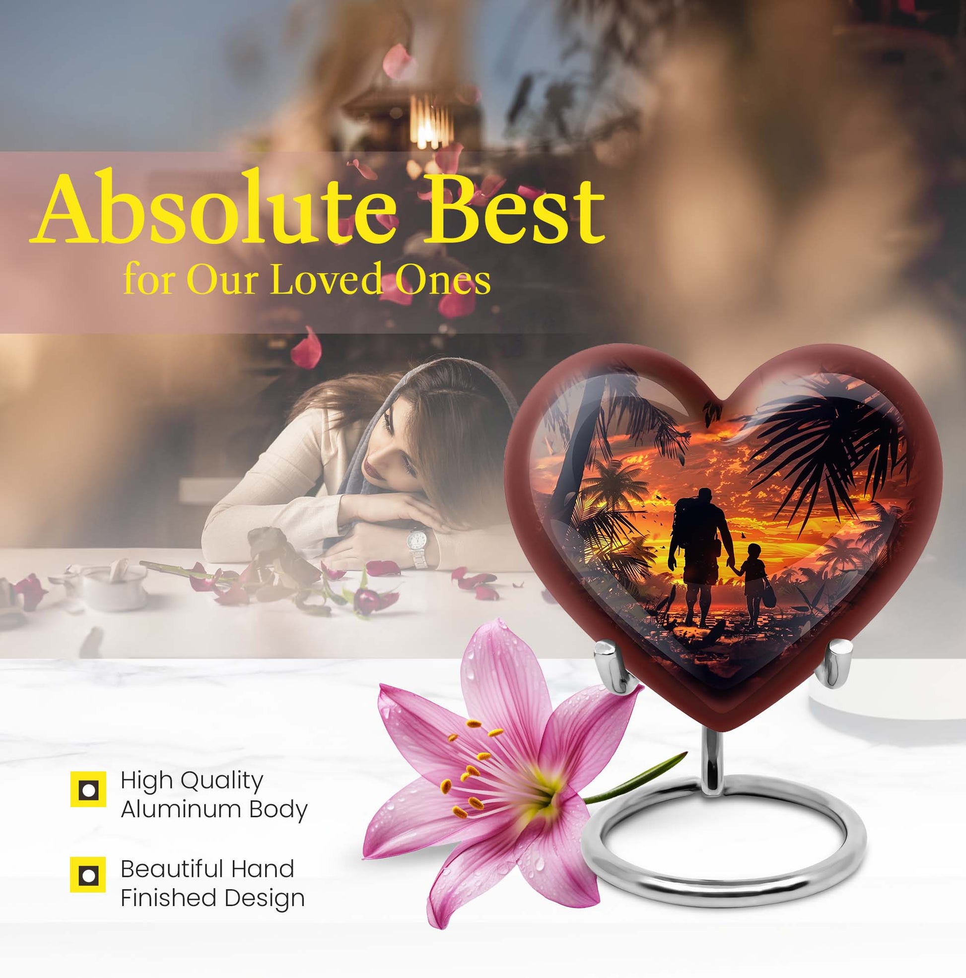 heart-shaped father urn