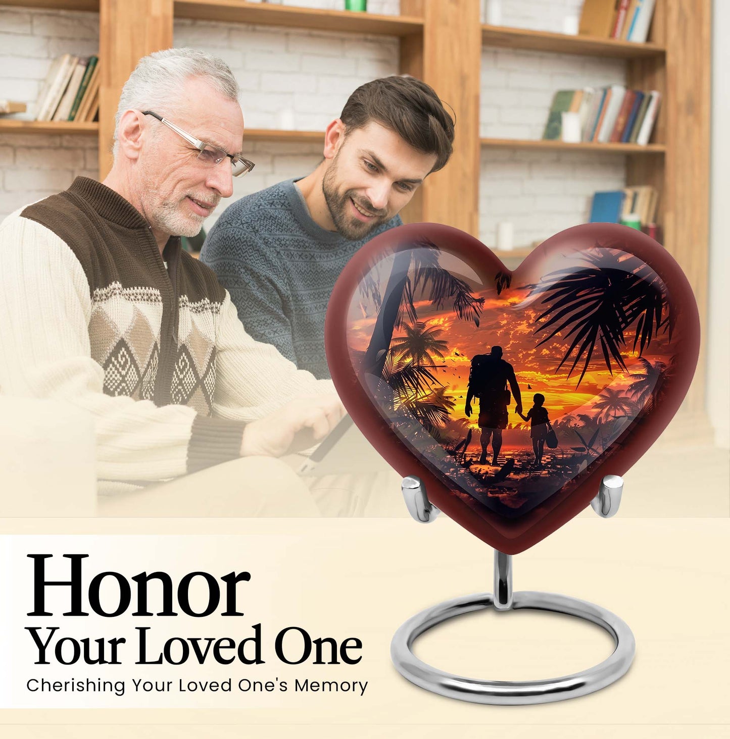 heart-shaped father urn