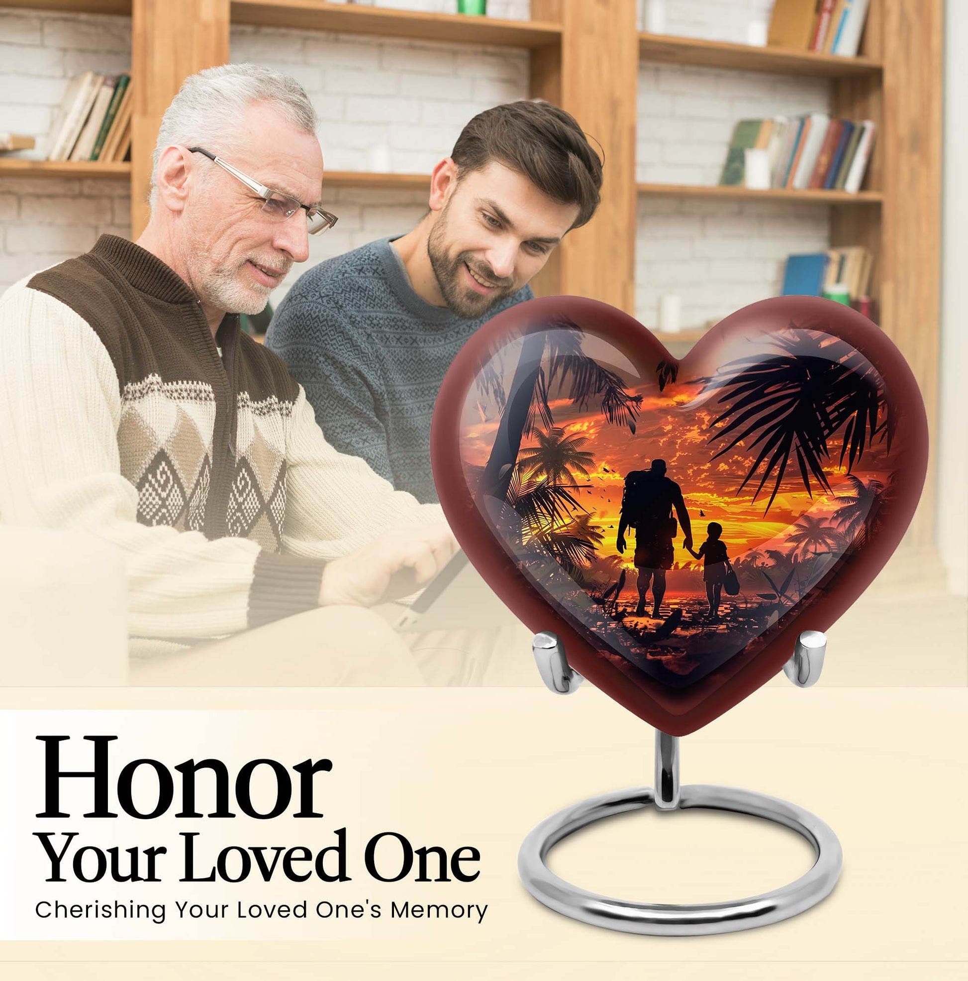 heart-shaped father urn