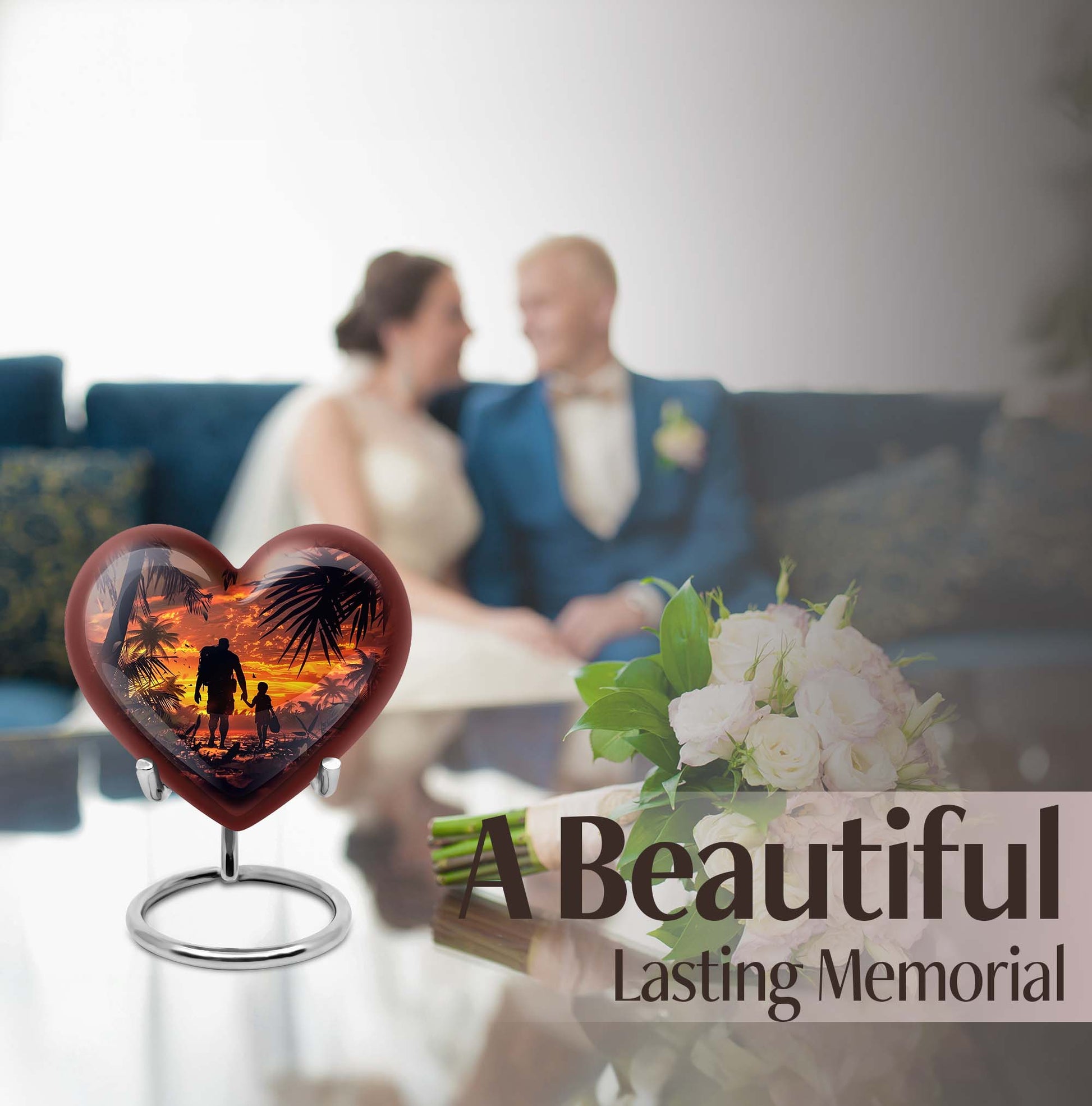 heart-shaped father urn
