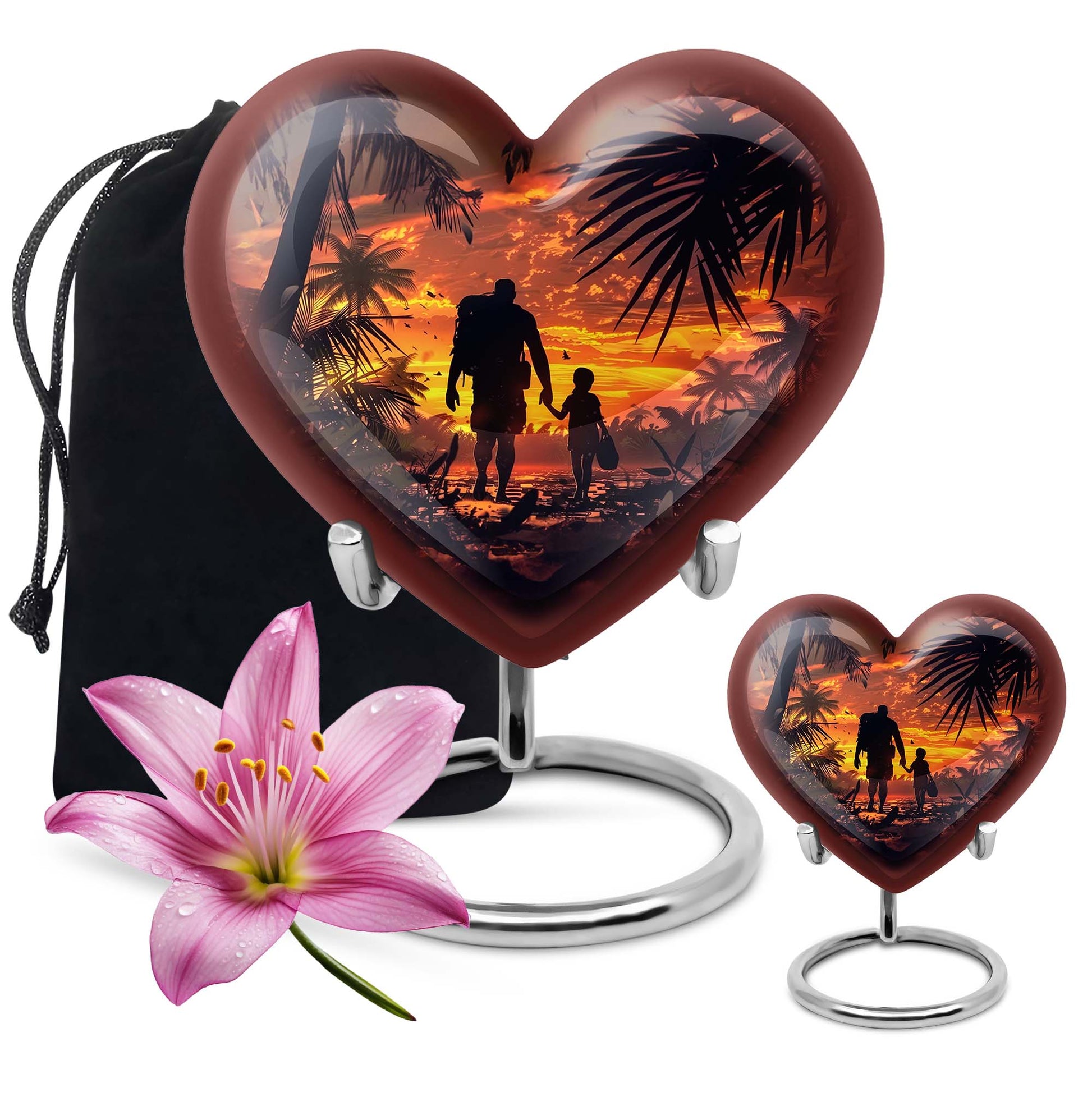 heart-shaped father urn