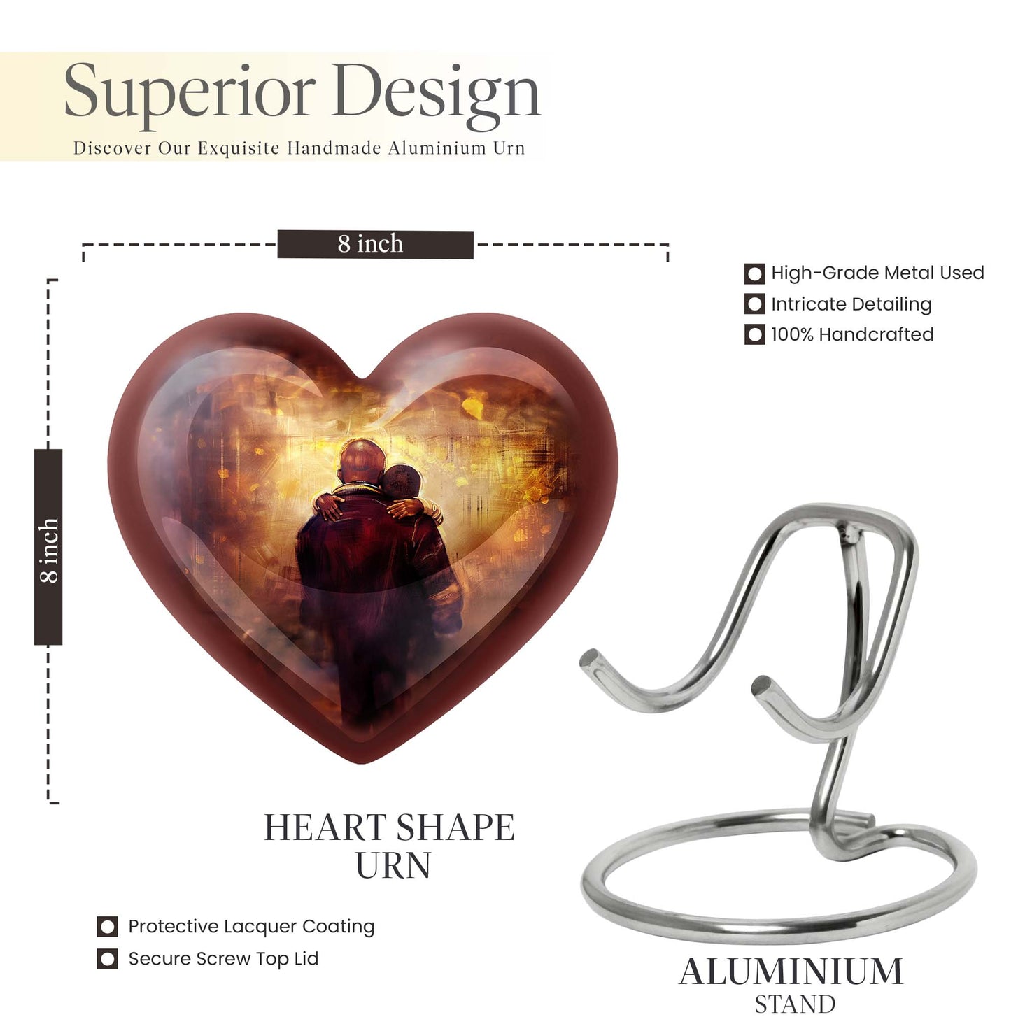 heart design father urn