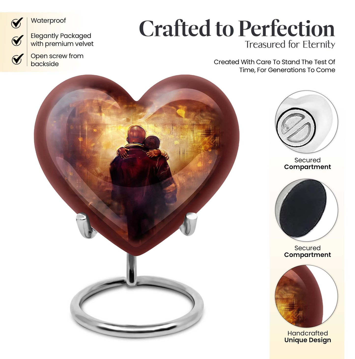 heart design father urn