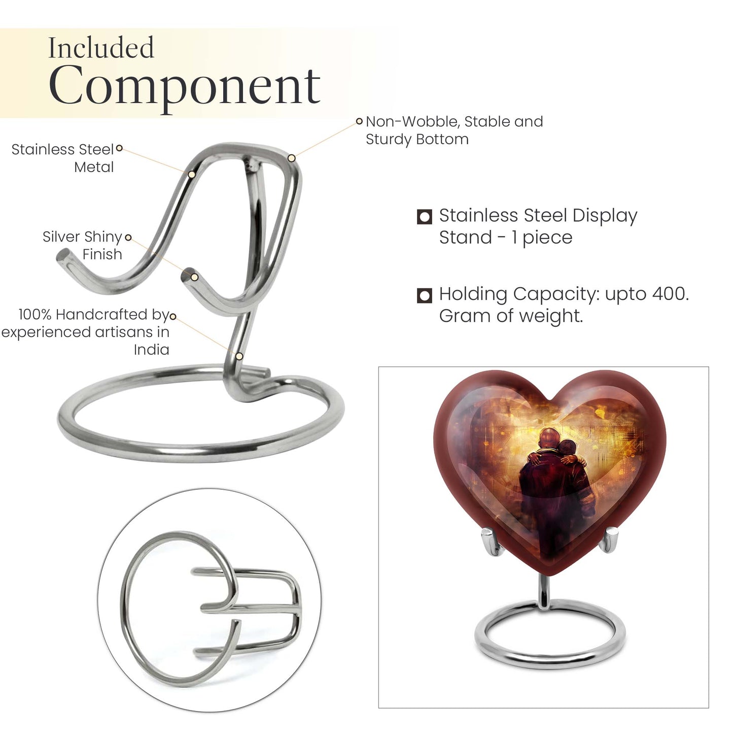 heart design father urn