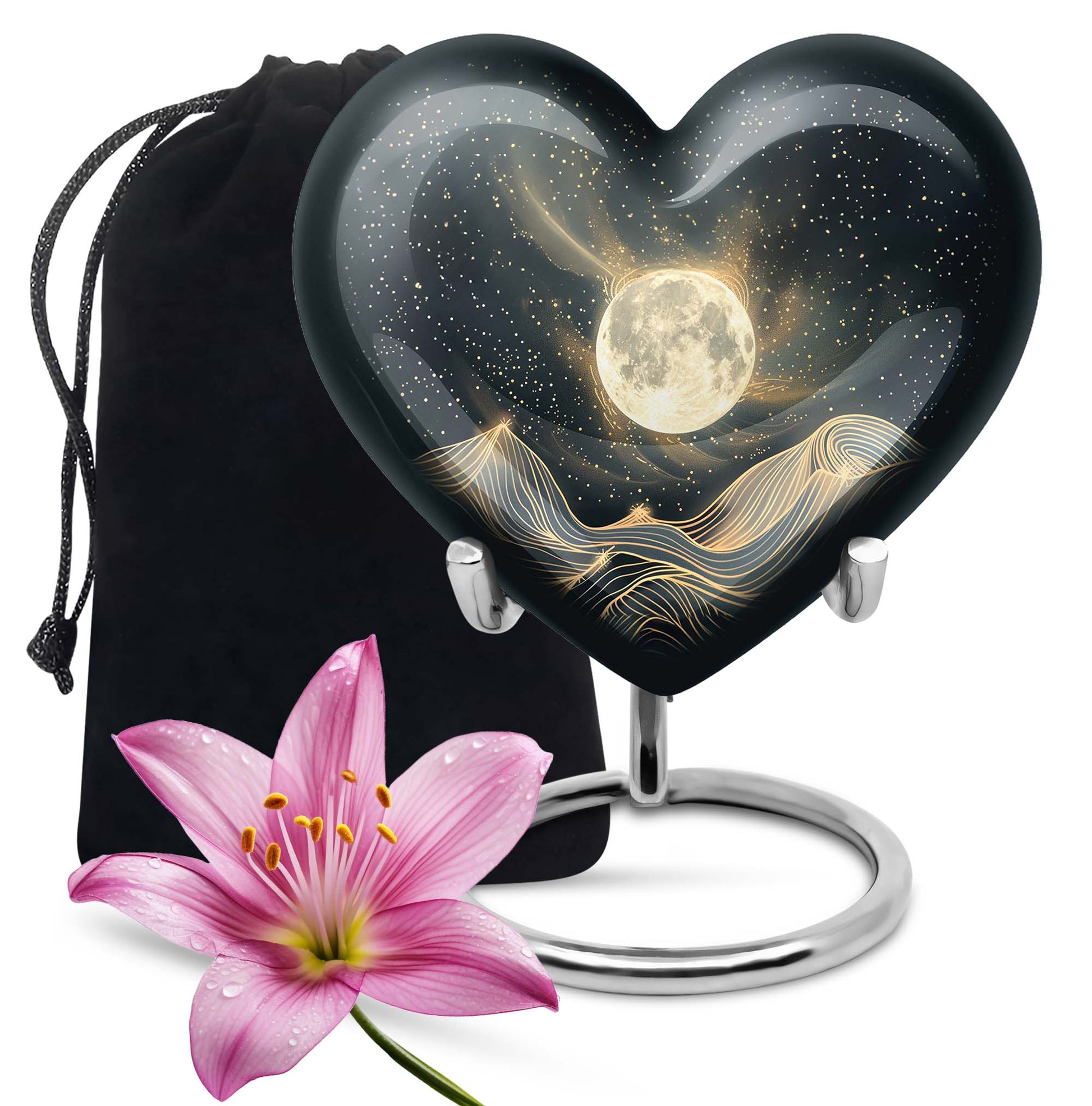Lunar Urn, heart-shaped