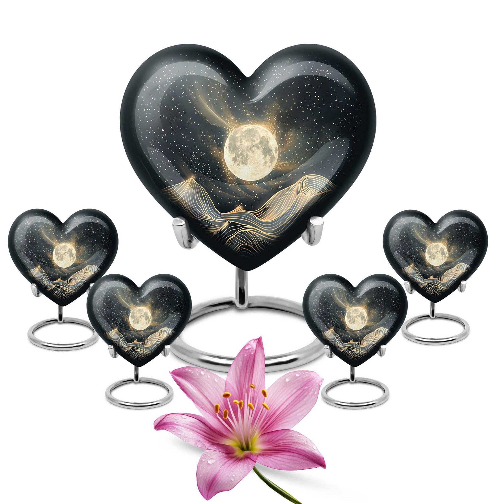 Lunar Urn, heart-shaped