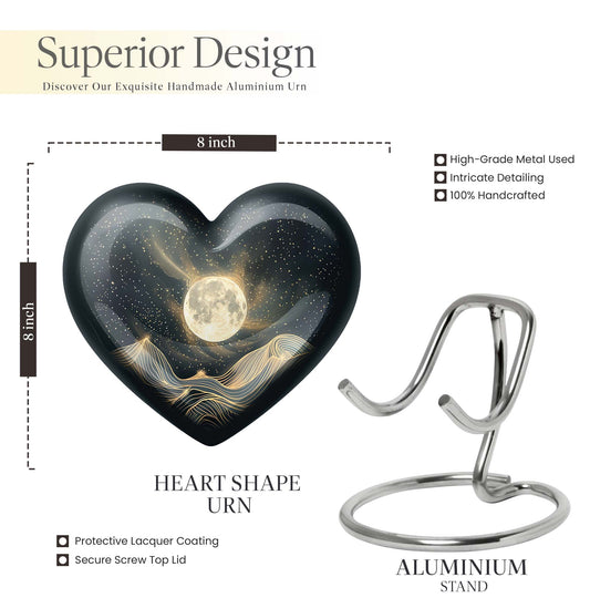 Lunar Urn, heart-shaped