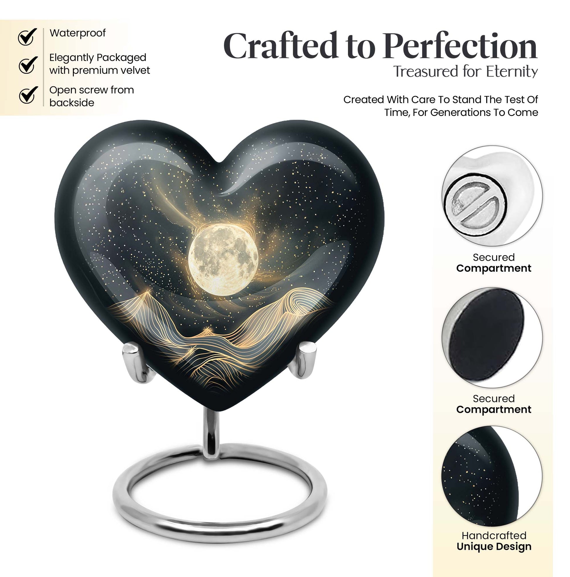 Lunar Urn, heart-shaped