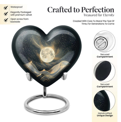 Lunar Urn, heart-shaped