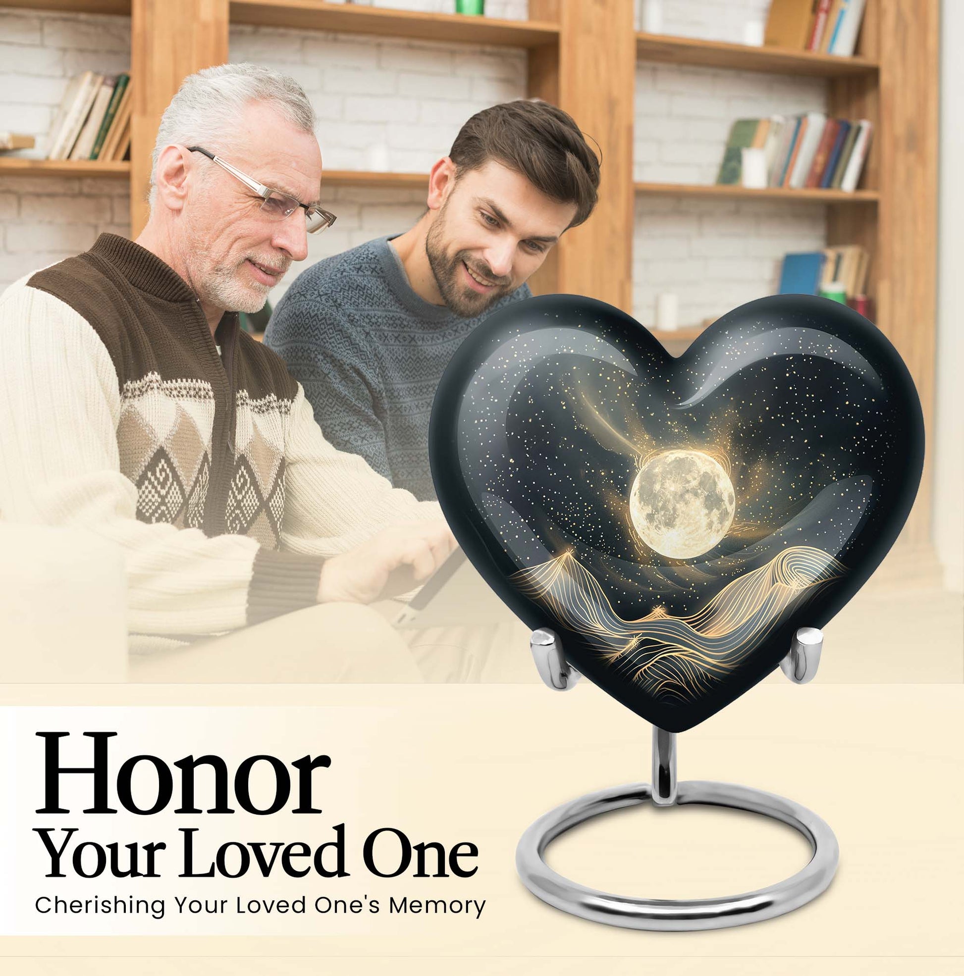 Lunar Urn, heart-shaped