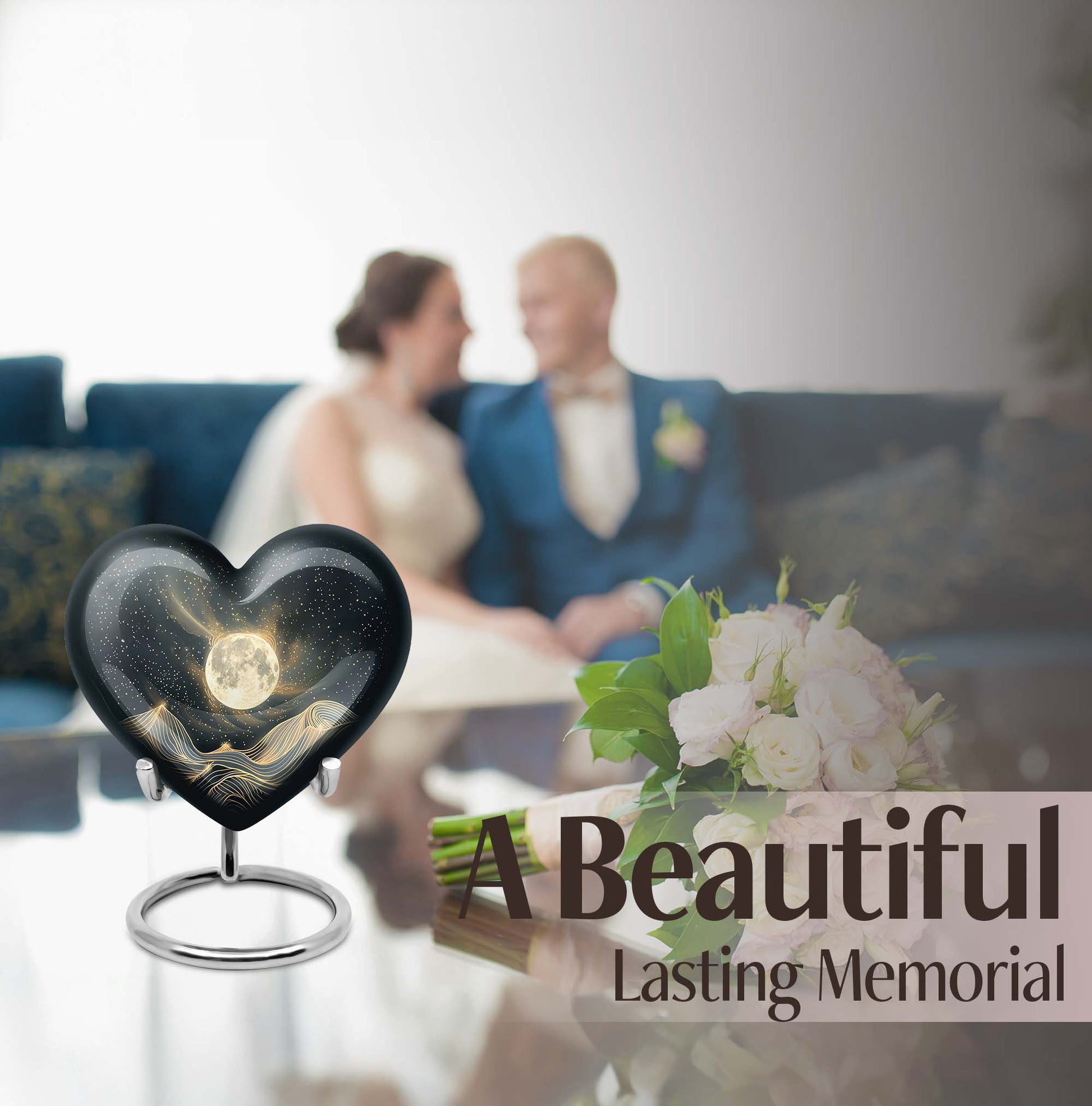 Lunar Urn, heart-shaped