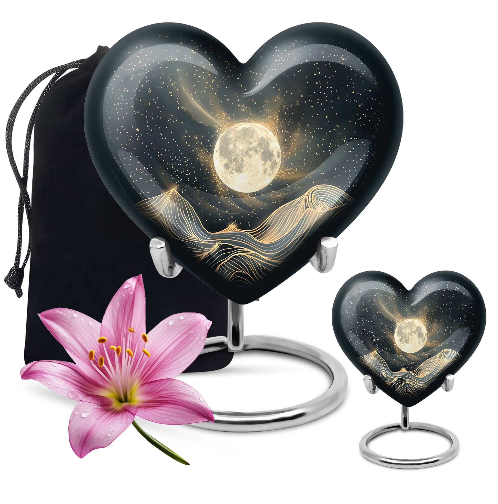 Lunar Urn, heart-shaped