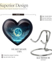 Heart-shaped Lunar Urn in Aluminium, Ideal for Adult Male Dad, Customizable with Engraved Names