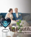 Heart-shaped Lunar Urn in Aluminium, Ideal for Adult Male Dad, Customizable with Engraved Names