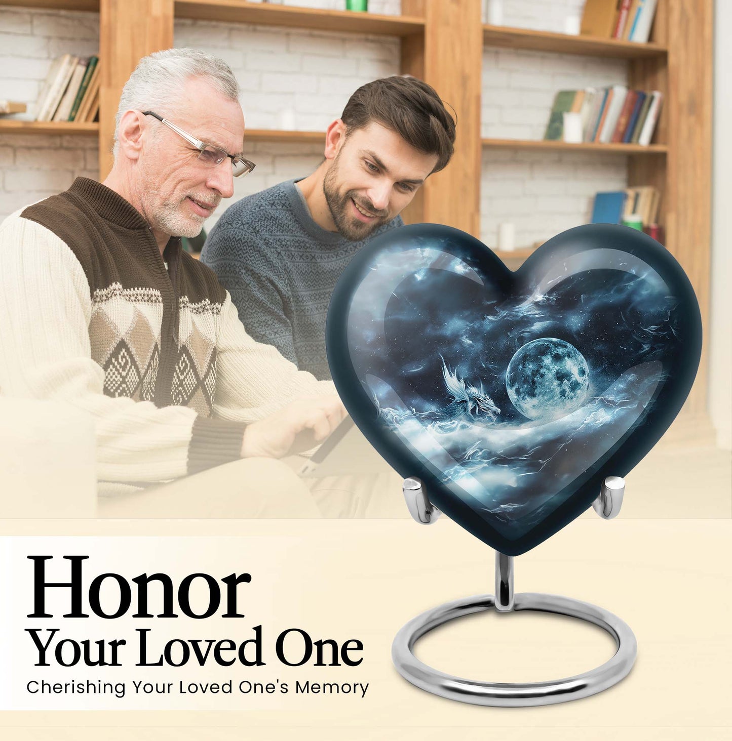 Lunar Urn, heart-shaped