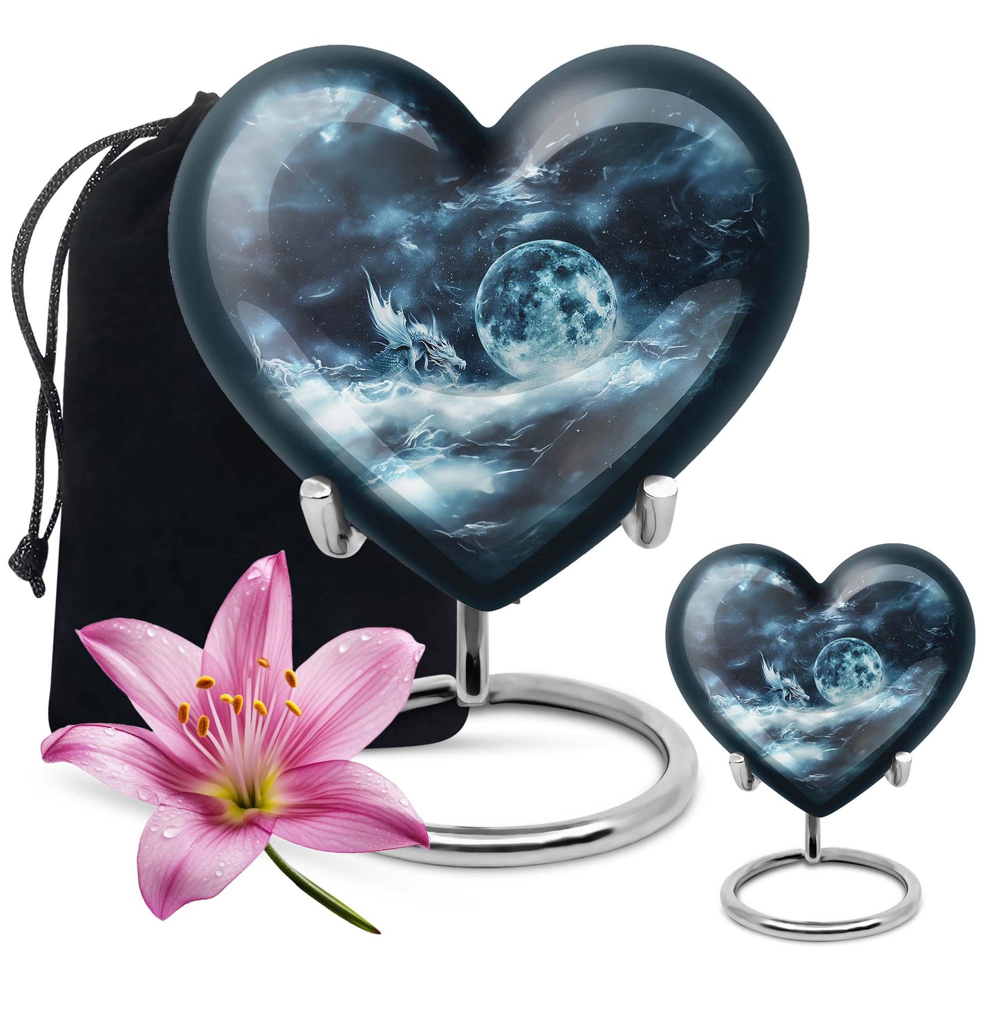 Lunar Urn, heart-shaped