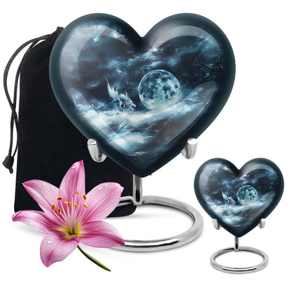 Lunar Urn, heart-shaped