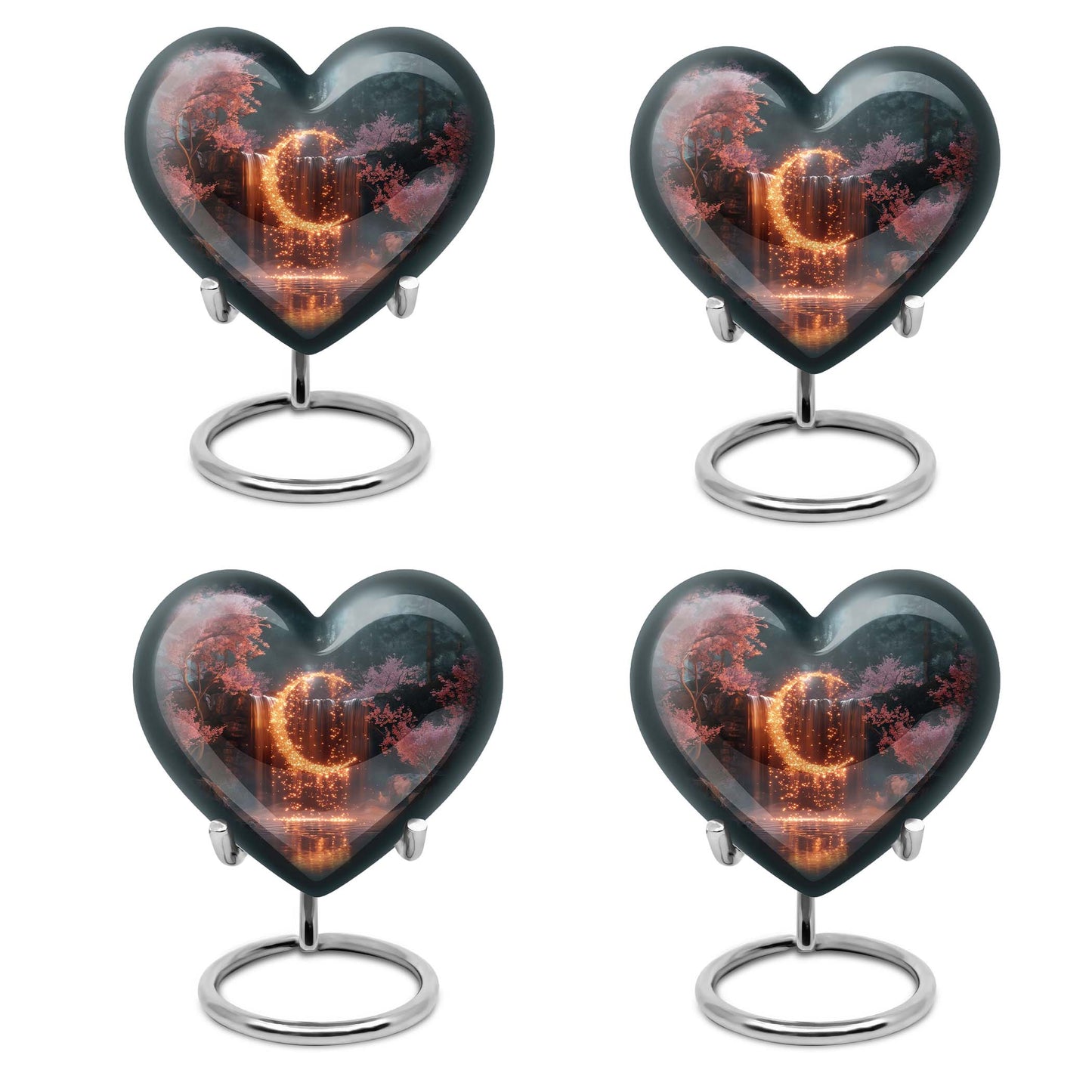 Lunar Urn, heart-shaped memorial urn.