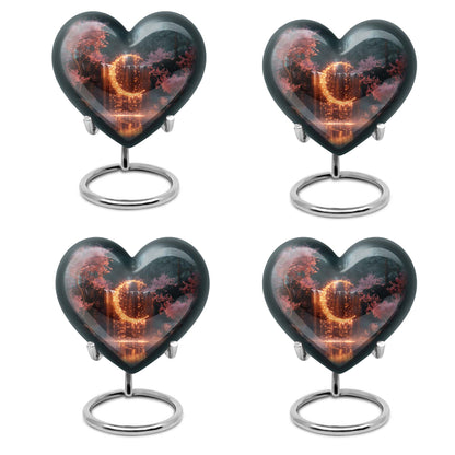 Lunar Urn, heart-shaped memorial urn.